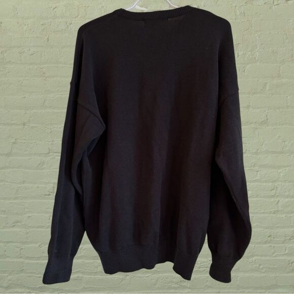 Vintage cotton knit crew neck with impress crest black - Picture 3 of 7